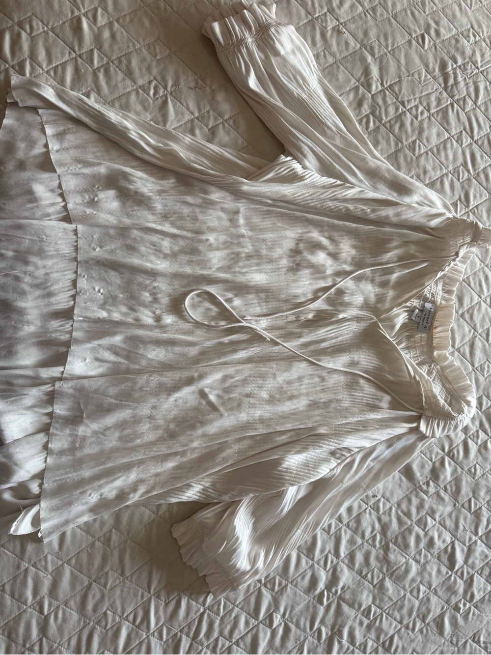 Current Air Ivory Pleated Chemise